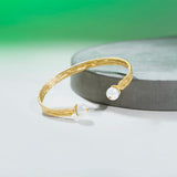 Multi Wire Pearl Cuff