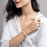 Multi Wire Pearl Cuff