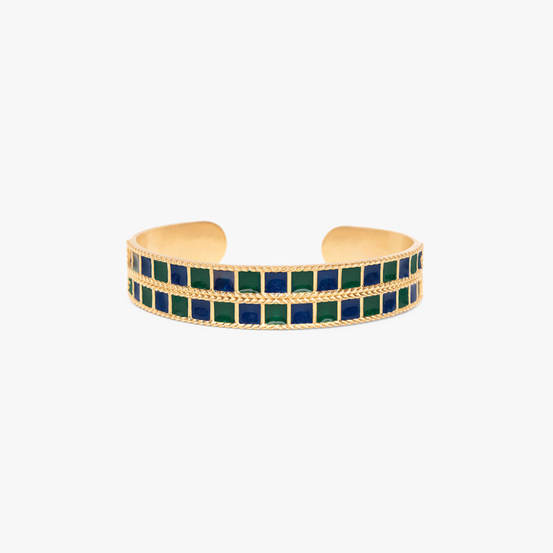 Green And Blue Antique Finish Cuff