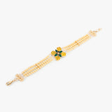 Green And Yellow Floral Pearl Bracelet