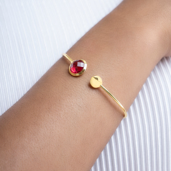 Ruby Red Quartz Cuff