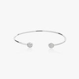 Buy Silver Two Stone Cuff Bracelet Online | March
