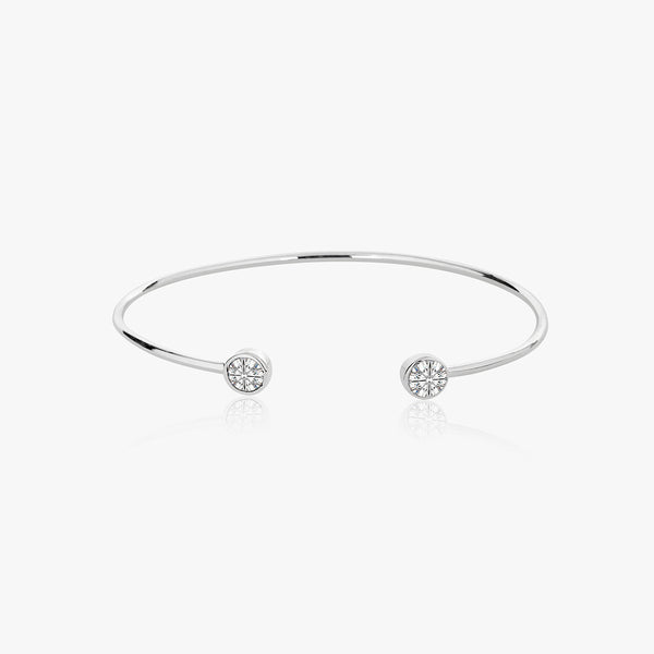 Buy Silver Two Stone Cuff Bracelet Online | March