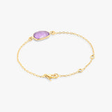 Buy 18K Gold Plated Silver Amethyst Chain Bracelet Online | March