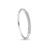 Silver Zircon Cuff Bracelet