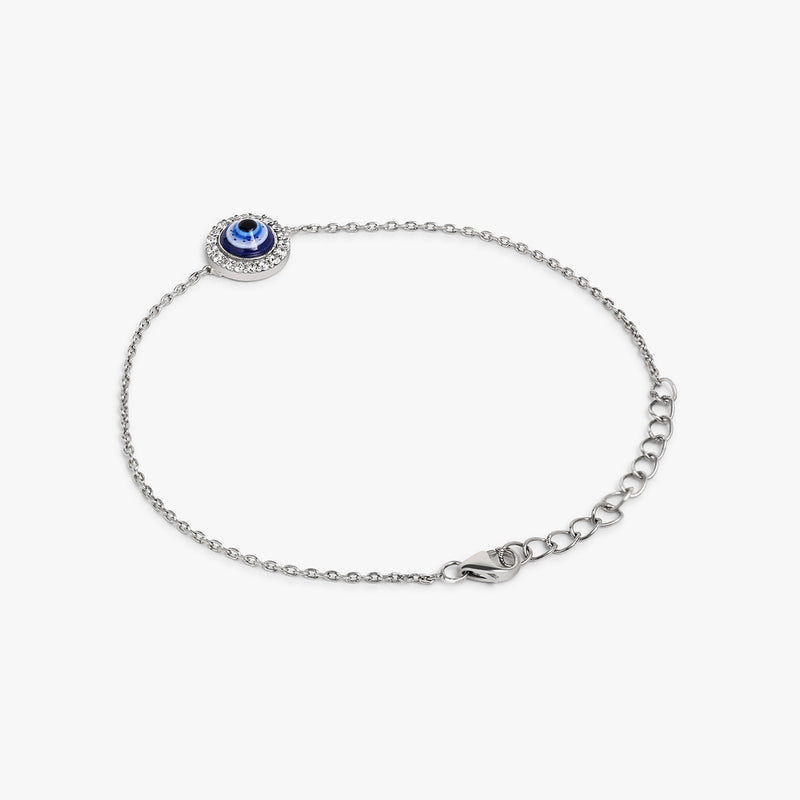 Buy Circular Evil Eye Silver Zircon Bracelet Online | March