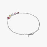 Buy Multi Colored Zircon Silver Chain Bracelet Online | March