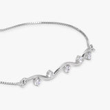 Buy Wavy Zircon Studded Silver Bracelet Online | March