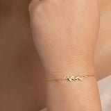 Buy 18k Gold Plated Silver Leaf Bracelet Online | March
