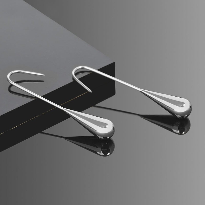 Drop Shaped Earrings - Silver Colour
