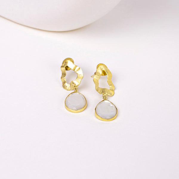 Textured Pearl Dangle Earrings