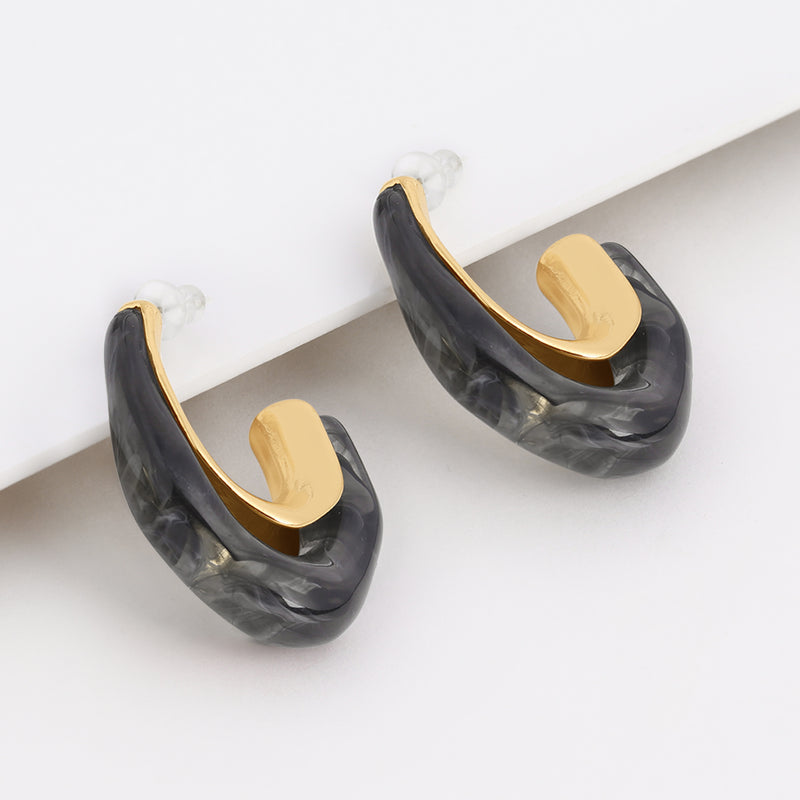 Shaded Charcoal Resin Earrings