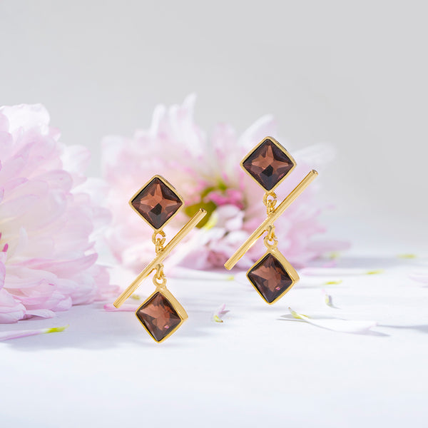 Burgundy Crystal Danglers