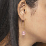Pink Dry Flower Slide on Earrings