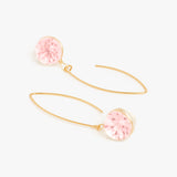 Pink Dry Flower Slide on Earrings
