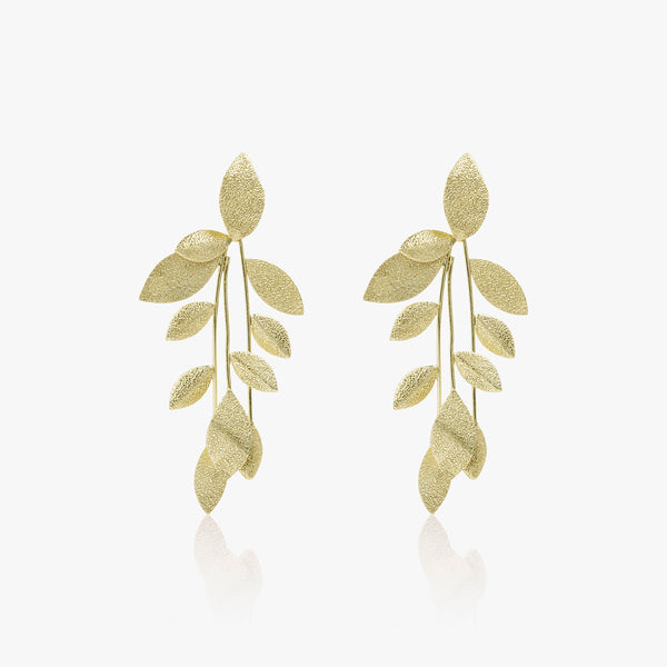 Textured Leaf Statement Earrings