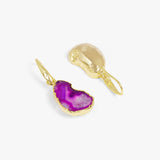Purple Druzy Slide On Earrings