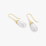 Elongated Drop Pearl Slide On Earrings