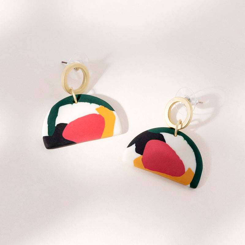 Multicoloured Polymer Clay Earring