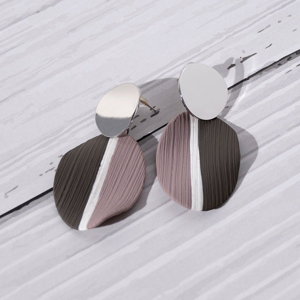 Black And Grey Polymer Clay Earring