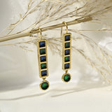 Green And Blue Enamel Antique Earrings