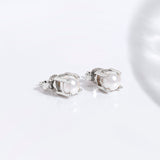 Buy Silver Natural Button Pearl Studs Online | March