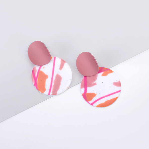 Abstract Print Polymer Clay Earrings