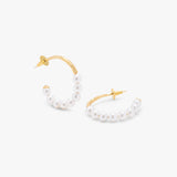 Pearl And Gold Statement Hoops