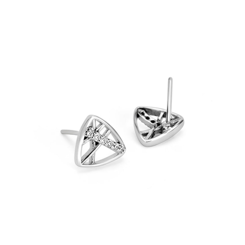 Dainty Triangle Silver Earrings