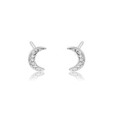 Crescent Moon Silver Studs