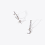 Buy Star And Moon Silver Mismatch Earrings Online | March
