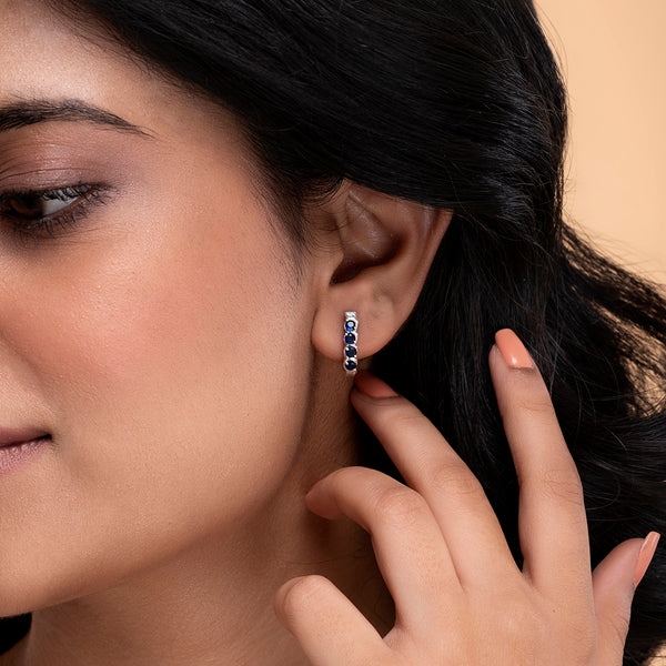 Buy Blue Zircon Silver Earrings Online | March