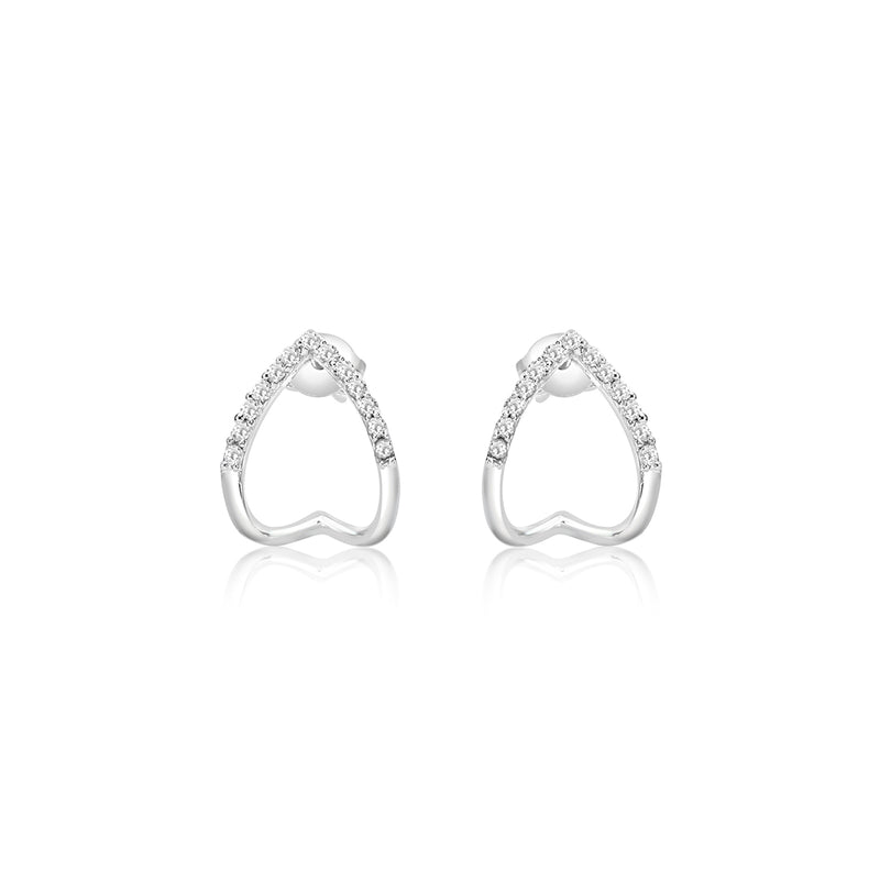 Silver White Zircon Earrings