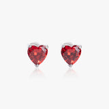 Buy Red Heart Zircon Silver Studs Online | March