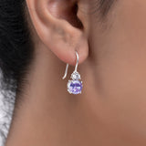 Buy Silver Lavender Slide On Earrings Online | March