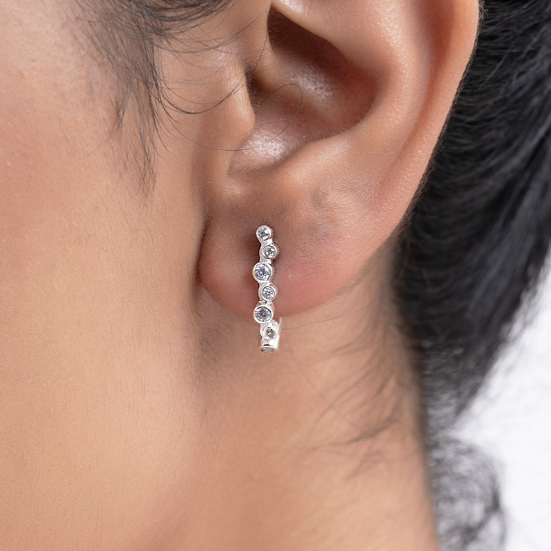 Buy Silver Dainty J Back Earrings Online | March