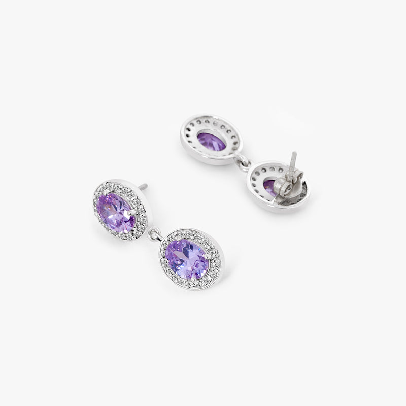 Buy Lavender Silver Halo Earrings Online | March