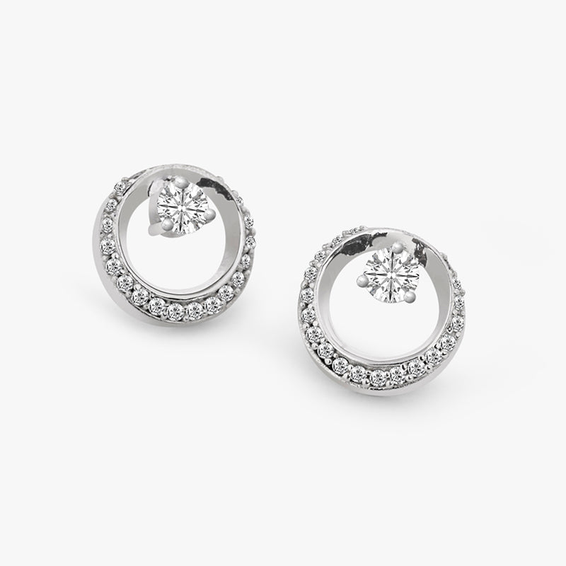 Buy Silver Minimal Round Stud Earrings Online | March
