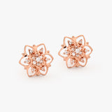 Buy Silver Rose Gold Floral Studs Online | March
