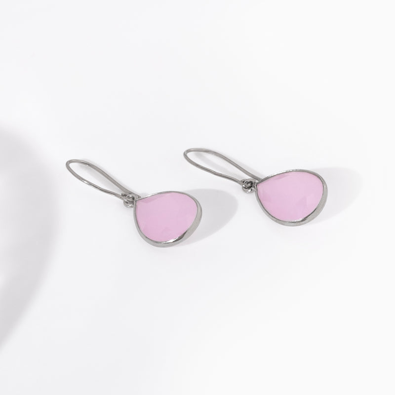 Buy Pink Chalcedony Silver Earrings Online | March