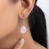 Buy Pink Chalcedony Silver Earrings Online | March