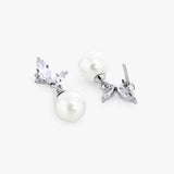 Buy Silver Butterfly Natural Pearl Earrings Online | March