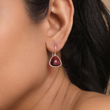 Buy Silver Red Quartz Earrings Online | March