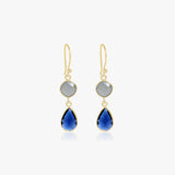 Buy 18K Gold Plated Silver Grey And Iolite Quartz Earrings Online | March