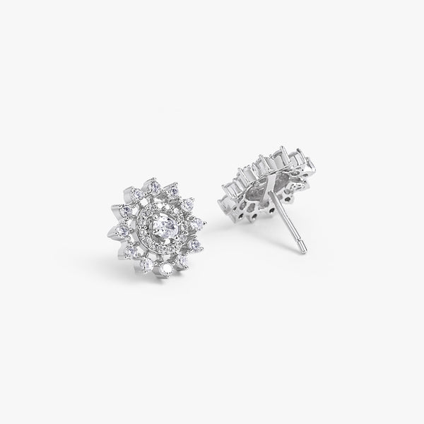 Buy Silver Zircon Cluster Studs Online | March