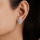 Buy Silver Oval Cluster Studs Online | March