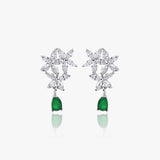 Buy Green Silver Zircon Drop Earrings Online | March