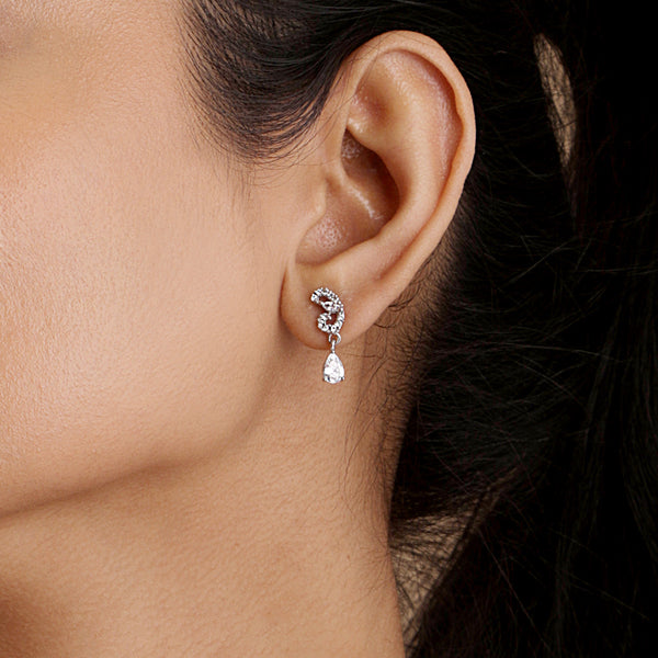 Buy Minimal Silver Drop Earrings Online | March
