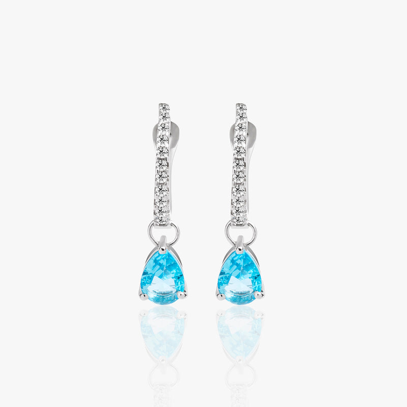 Buy Blue Zircon Silver Dangling Earrings Online | March