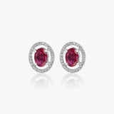 Buy Ruby Red Zircon Silver Stud Earrings Online | March